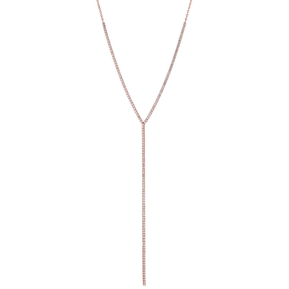 Collier Zilver Zirkonia Rosé Verguld 38-43 cm