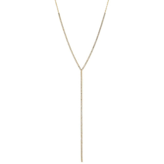 Collier Zilver Zirkonia Geel Verguld 38-43 cm