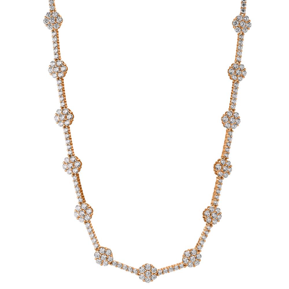 Collier Zilver Zirkonia Rosé Verguld 40-45 cm