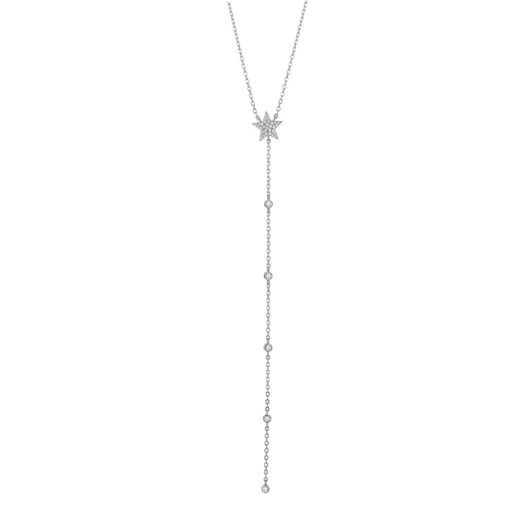 Collier Zilver Zirkonia Gerhodineerd Ster 40-45 cm