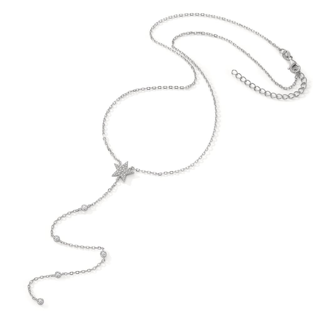 Collier Zilver Zirkonia Gerhodineerd Ster 40-45 cm