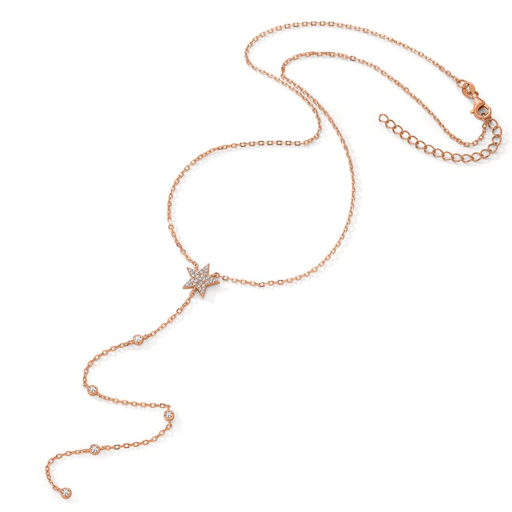 Collier Zilver Zirkonia Rosé Verguld Ster 41-46 cm