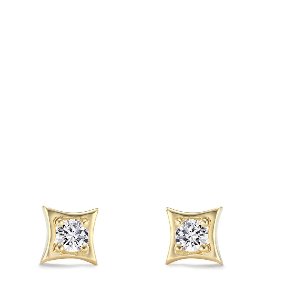 Oorknoppen 750/18K geel goud Diamant 0.20 ct, 2 Steen, w-si