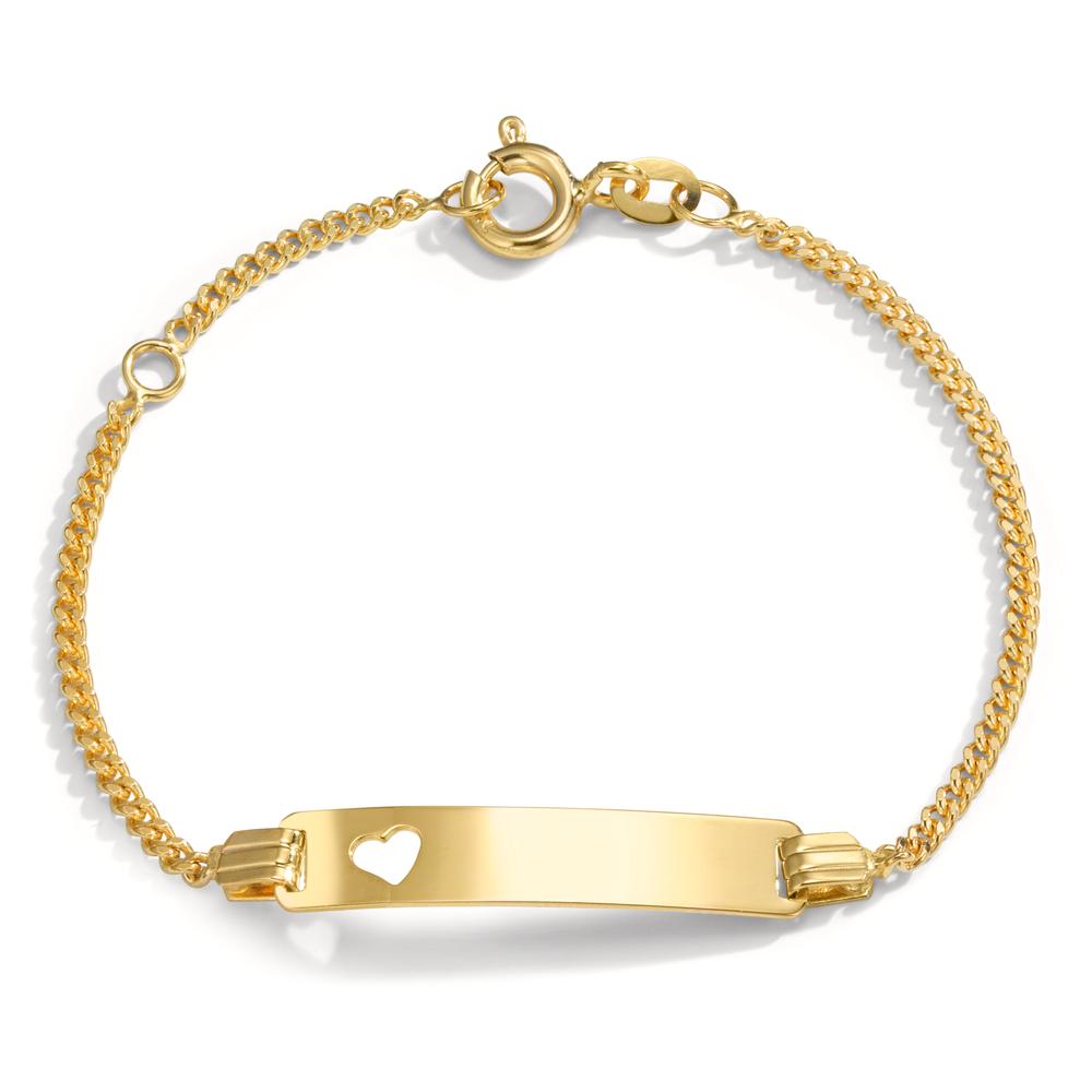 Graveer armband 585/14 krt geel goud Hart 12-14 cm