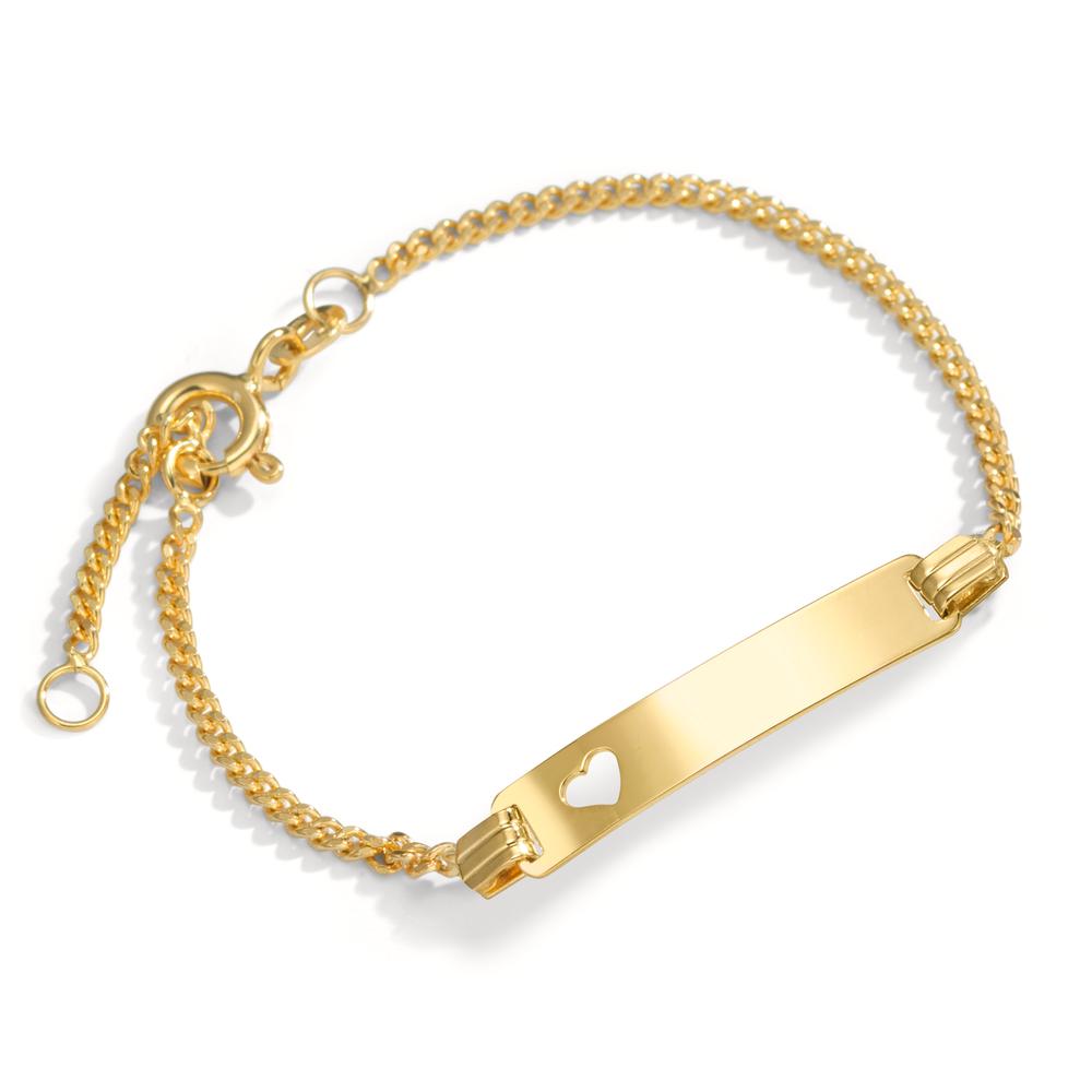 Graveer armband 585/14 krt geel goud Hart 12-14 cm