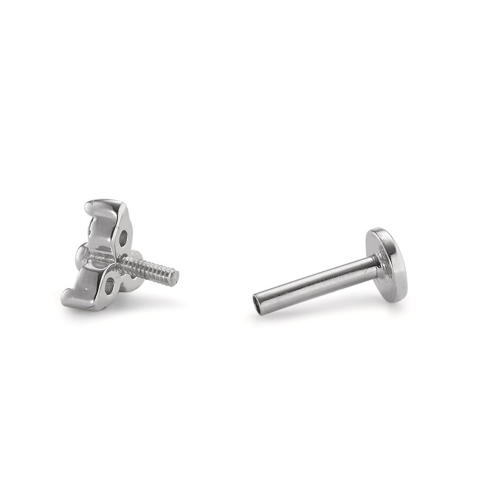 Piercing 750/18K witgoud Zirkonia 3 Steen Ø5.2 mm