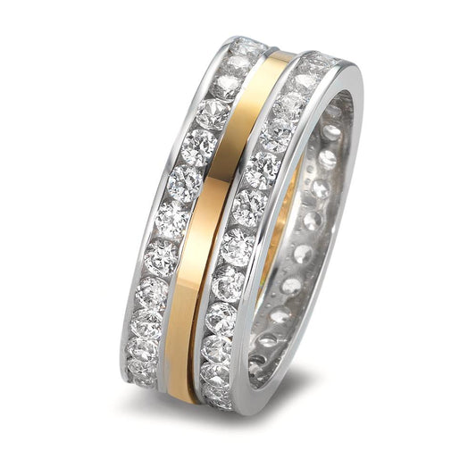 Ring set 750/18K witgoud, 750/18K geel goud Zirkonia