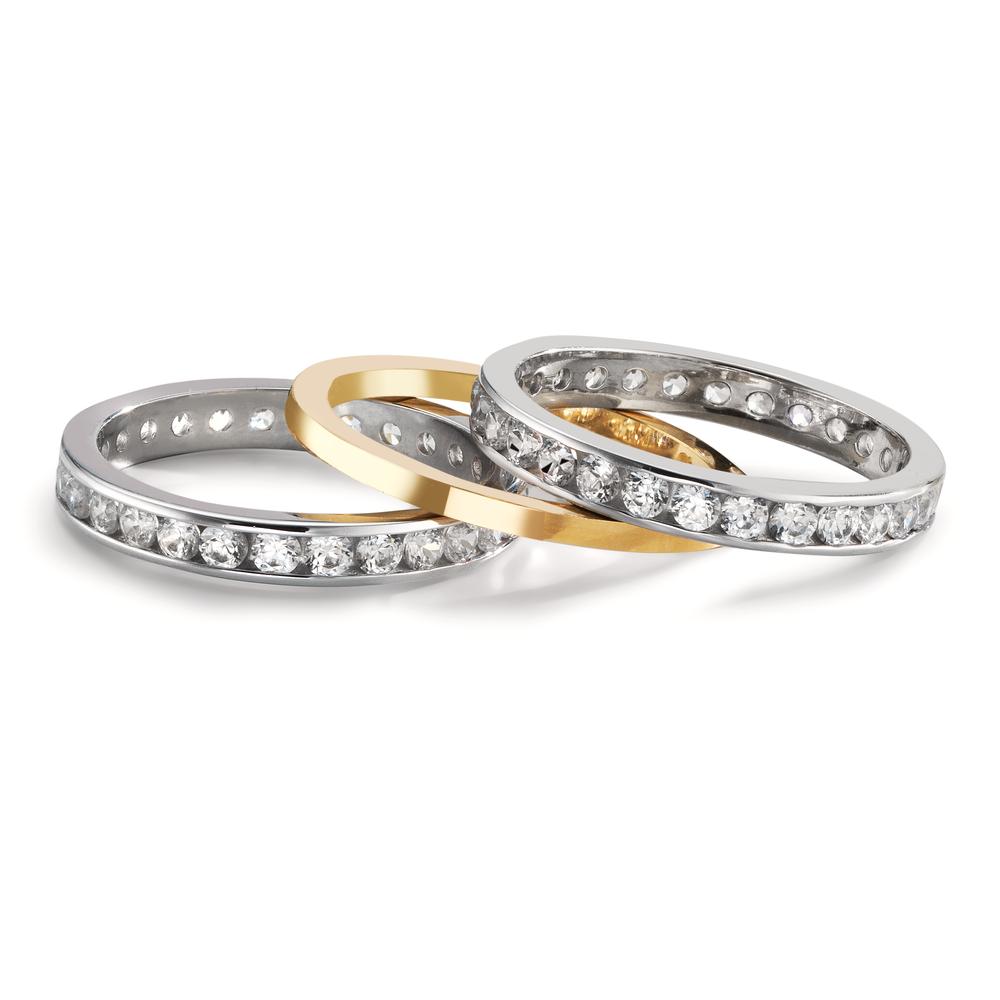 Ring set 750/18K witgoud, 750/18K geel goud Zirkonia