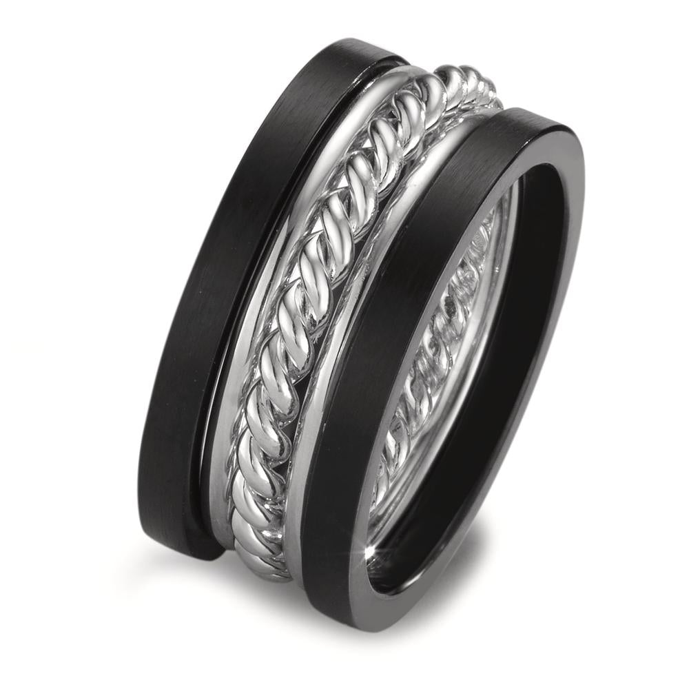 Ring set 750/18K krt witgoud, Titanium