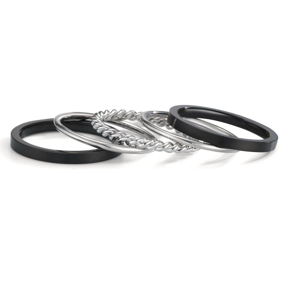 Ring set 750/18K krt witgoud, Titanium