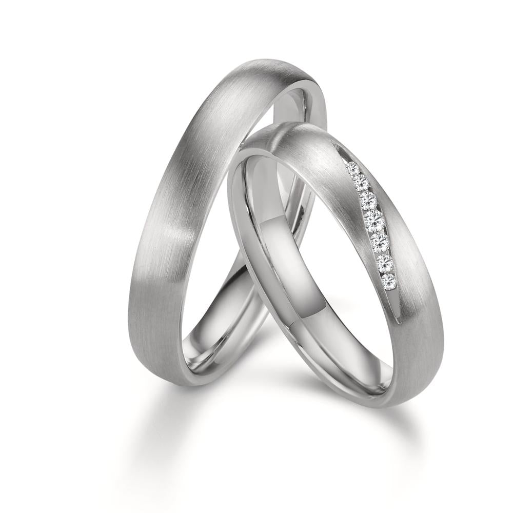 Partnerring 950 Platina Diamant 0.072 ct, 5 Steen, w-si