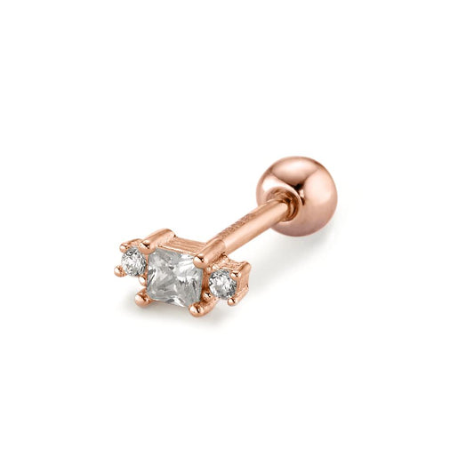 Piercing Zilver Zirkonia 3 Steen Rosé Verguld