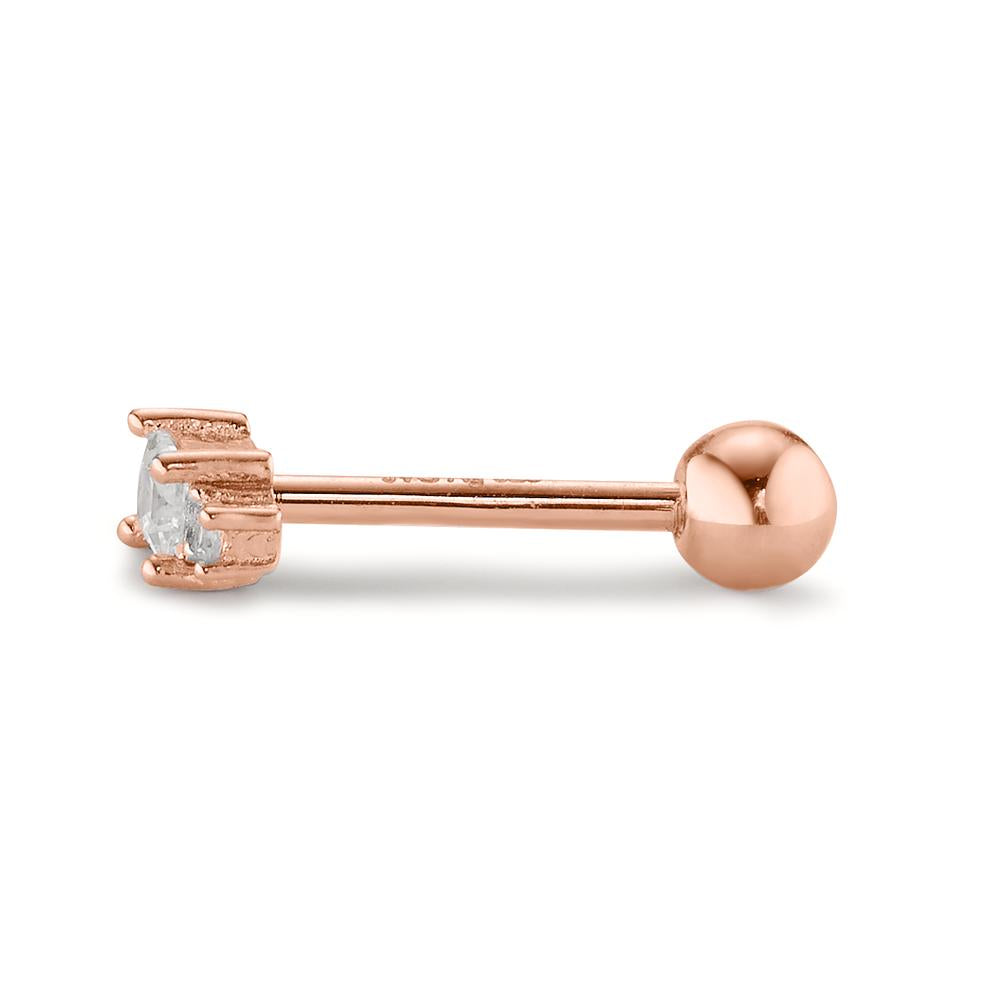 Piercing Zilver Zirkonia 3 Steen Rosé Verguld