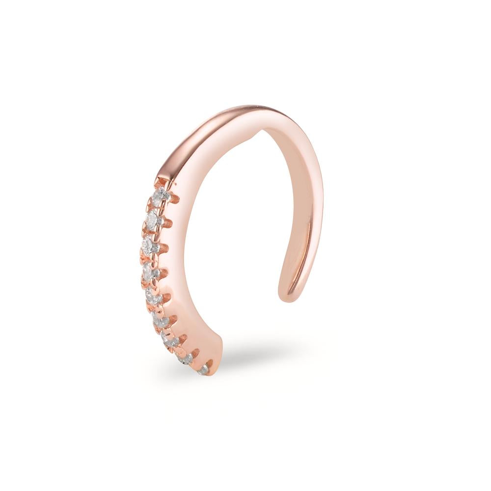 Oorclip Zilver Zirkonia 9 Steen Rosé Verguld Ø11 mm