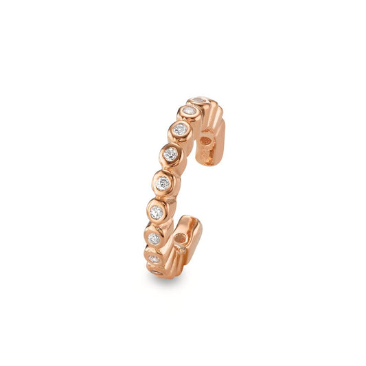 Oorclip Zilver Zirkonia 14 Steen Rosé Verguld Ø13 mm