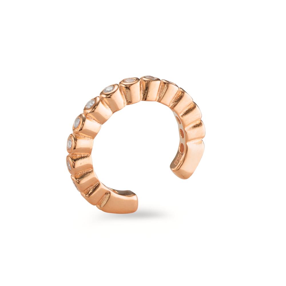 Oorclip Zilver Zirkonia 14 Steen Rosé Verguld Ø13 mm