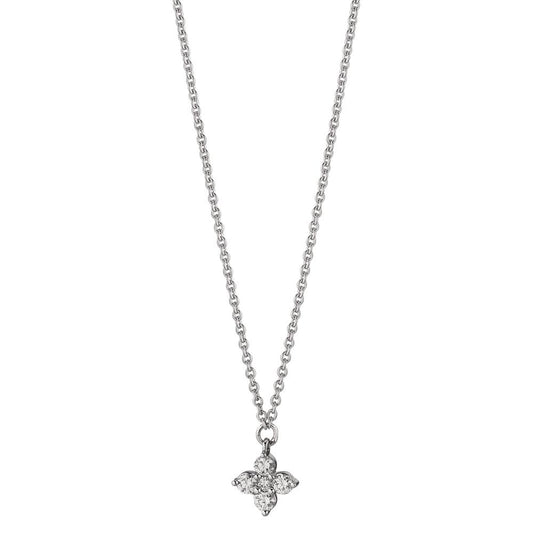 Collier 750/18K witgoud Diamant 0.11 ct, 5 Steen, w-si 42-45 cm