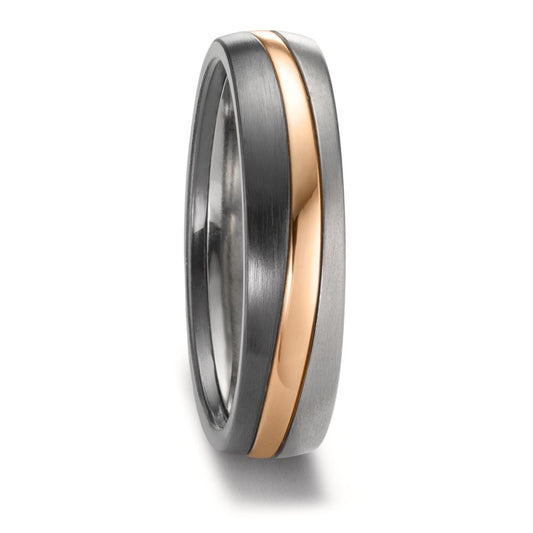 Partnerring Zirkonium, 585/14K roségoud, Titanium