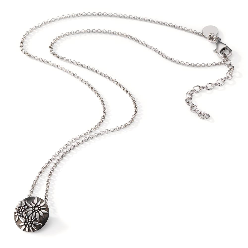 Collier Zilver Zwart Gerhodineerd Edelweiss 44-48 cm