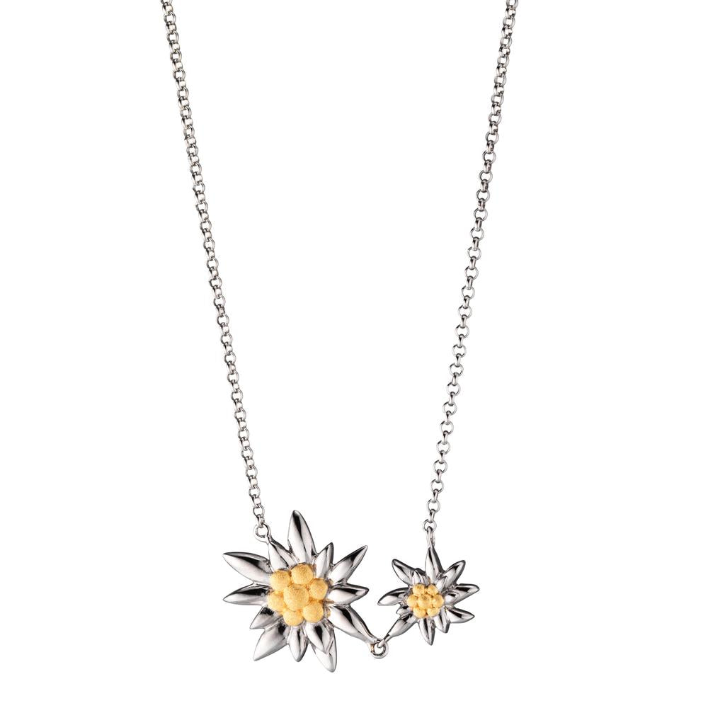 Collier Zilver bi-color Gerhodineerd Edelweiss 42-46.5 cm