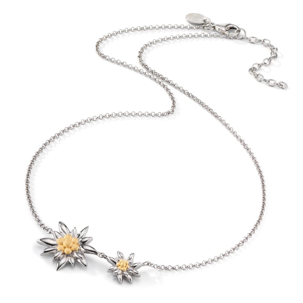 Collier Zilver bi-color Gerhodineerd Edelweiss 42-46.5 cm