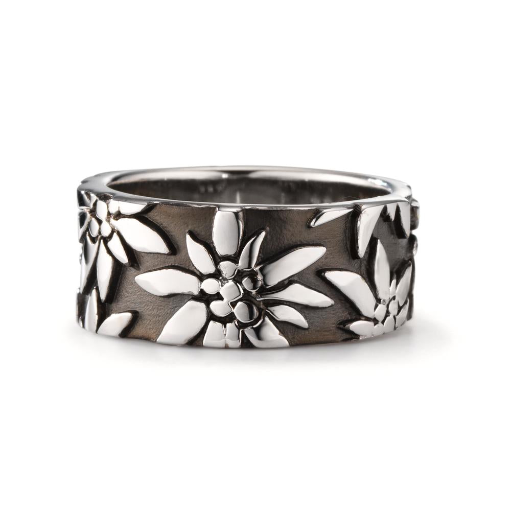 Ring Zilver Zwart Gerhodineerd Edelweiss