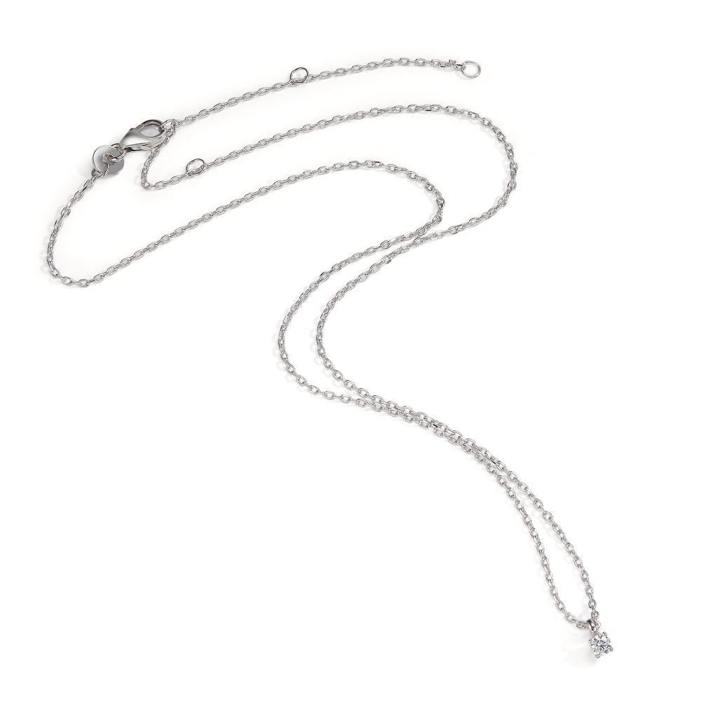 Collier Zilver Zirkonia 3 mm Gerhodineerd 38-45 cm Ø3 mm