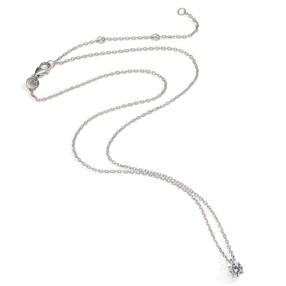 Collier Zilver Zirkonia 5 mm Gerhodineerd 38-45 cm