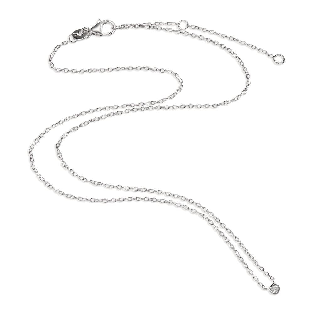 Collier Zilver Zirkonia Gerhodineerd 40-45 cm