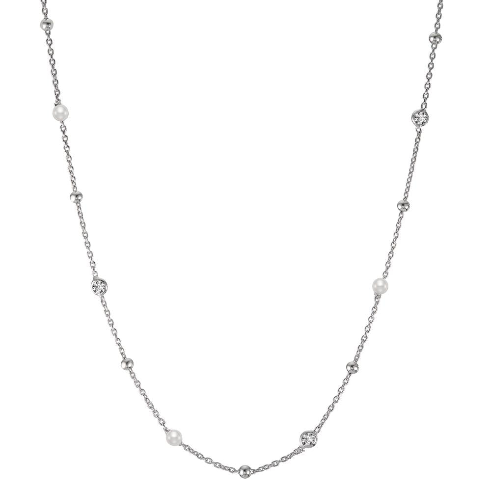 Collier Zilver Zirkonia 3 Steen Gerhodineerd 40-44 cm