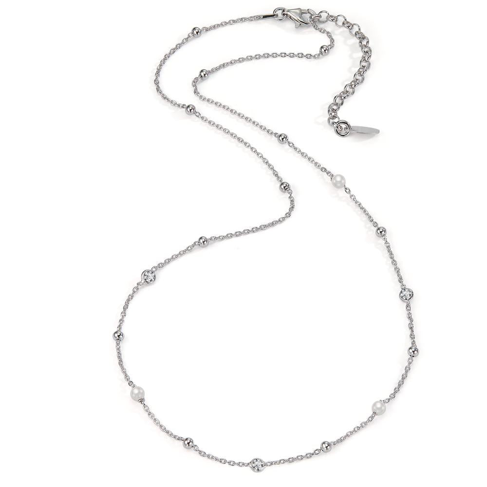 Collier Zilver Zirkonia 3 Steen Gerhodineerd 40-44 cm