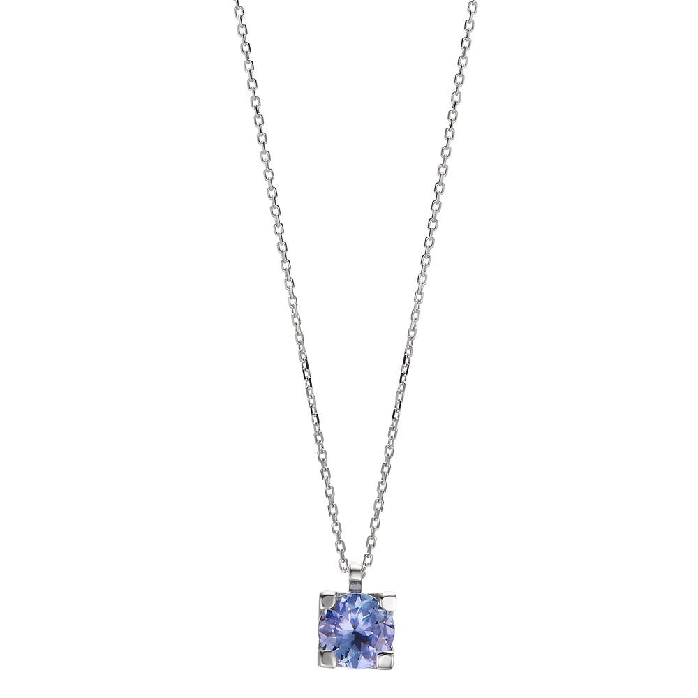 Collier 750/18K witgoud Tanzaniet 0.48 ct 40-42 cm