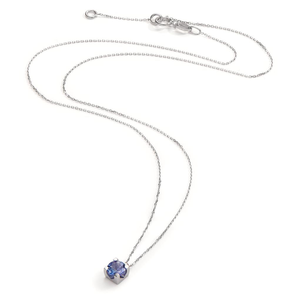 Collier 750/18K witgoud Tanzaniet 0.48 ct 40-42 cm