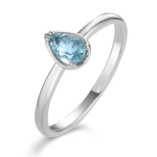 Ring 750/18K krt witgoud Aquamarijn 0.40 ct