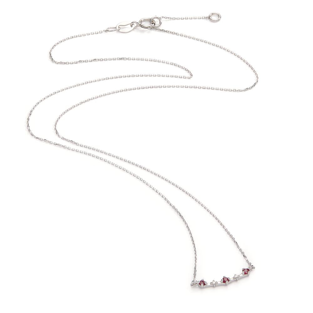 Collier 750/18K witgoud Robijn 0.15 ct, 5 Steen 40-42 cm