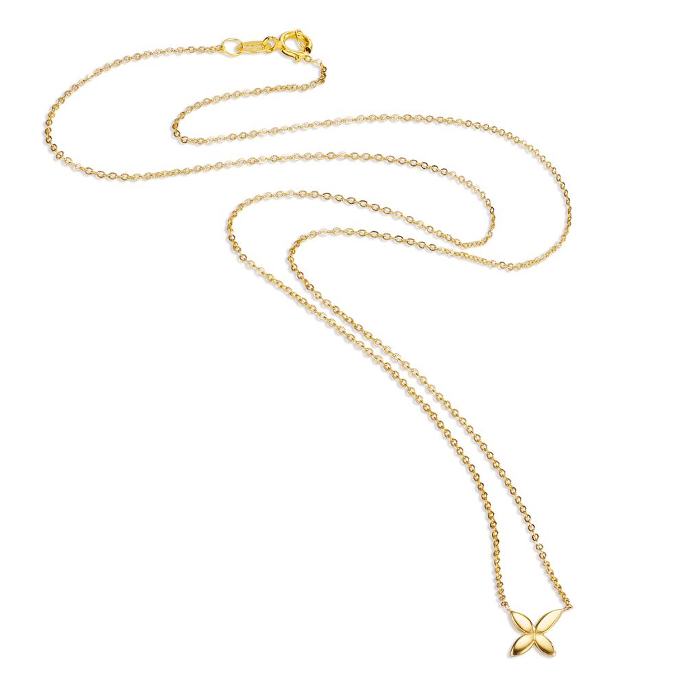 Collier 375/9K geel goud Bloem 42 cm