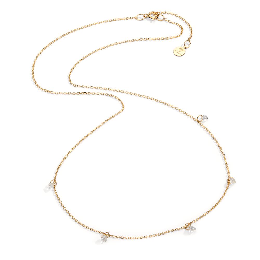 Collier 750/18K geel goud Topaas wit, 5 Steen 40-42 cm