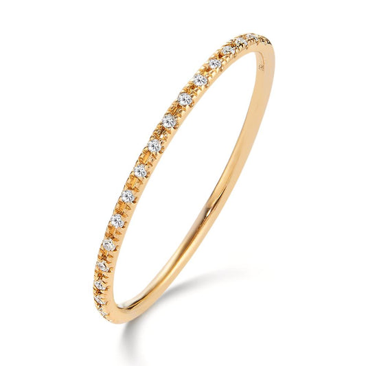 Memory ring 750/18 krt geel goud Diamant 0.04 ct, 18 Steen, w-si