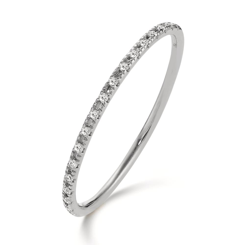 Memory ring 750/18K krt witgoud Diamant 0.04 ct, 18 Steen, w-si