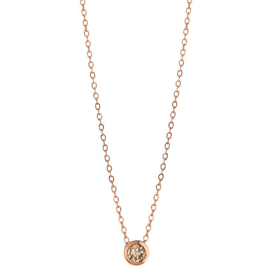 Collier 750/18K rood goud Diamant cognac, 0.05 ct 40-42 cm