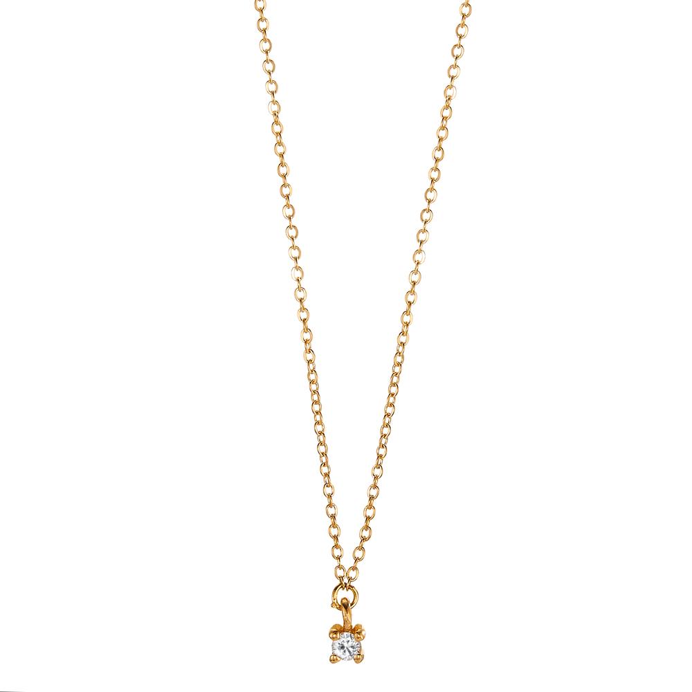 Collier 750/18K geel goud Diamant 0.03 ct, w-si 40-42 cm