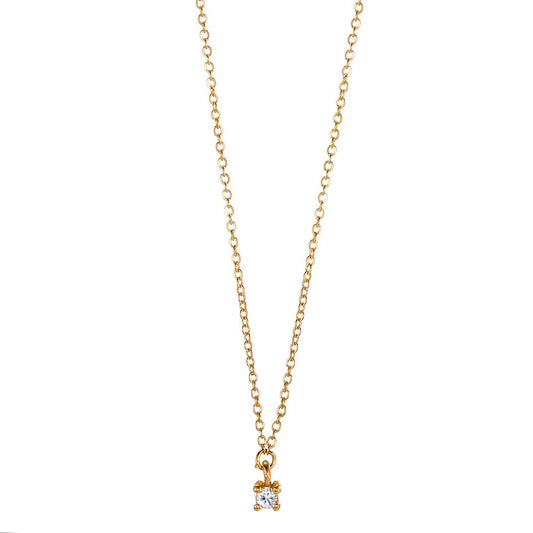 Collier 750/18K geel goud Diamant 0.03 ct, w-si 40-42 cm