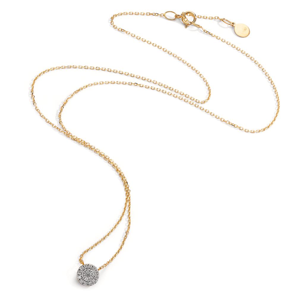 Collier 750/18K geel goud Diamant 0.09 ct, w-si 40-42 cm