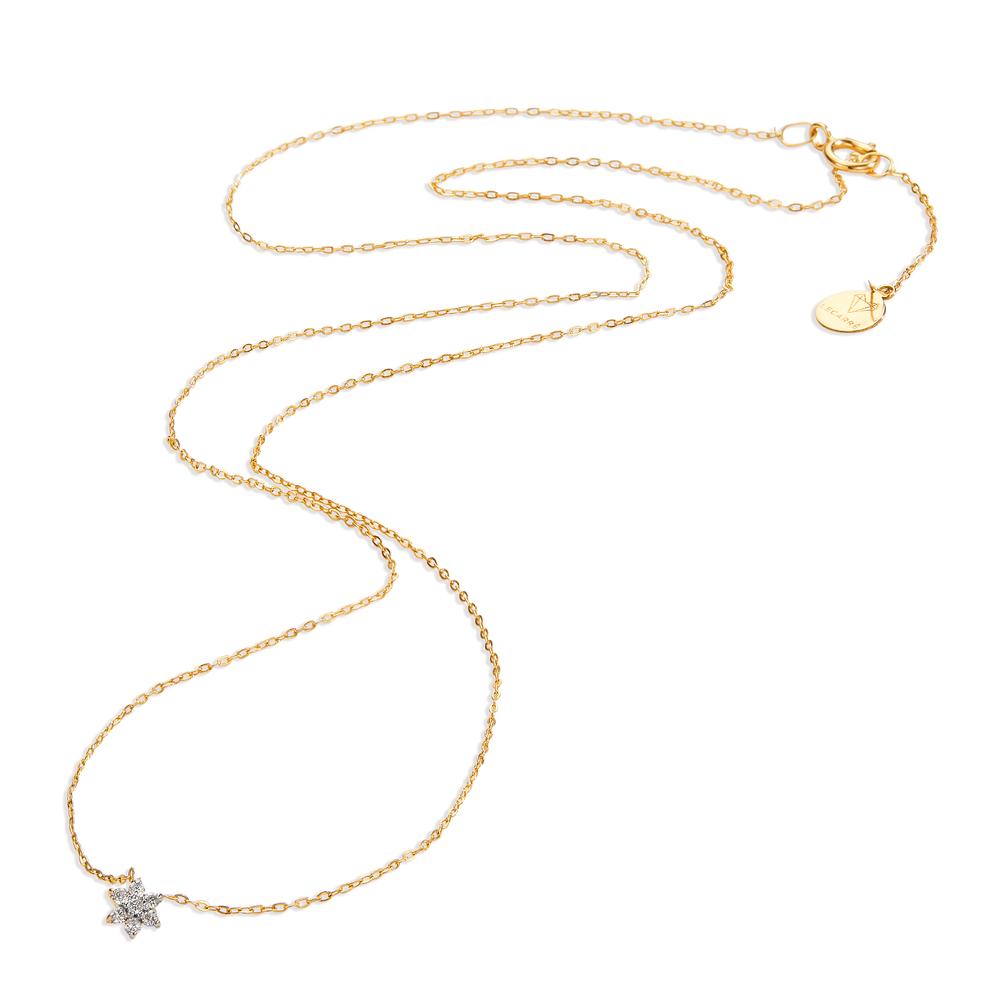 Collier 750/18K geel goud Diamant 0.042 ct, 7 Steen, w-si 40-42 cm