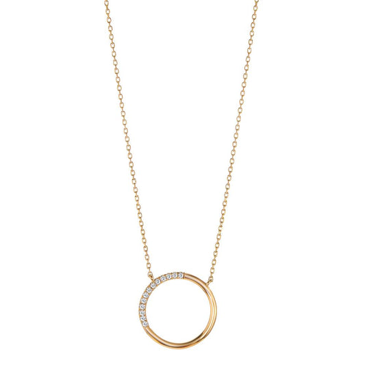 Collier 750/18K rood goud Diamant 0.07 ct, 13 Steen, w-si 40-42 cm