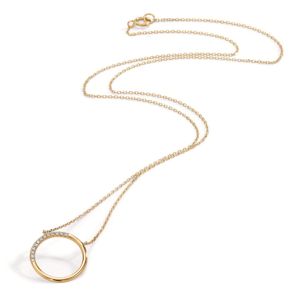 Collier 750/18K rood goud Diamant 0.07 ct, 13 Steen, w-si 40-42 cm