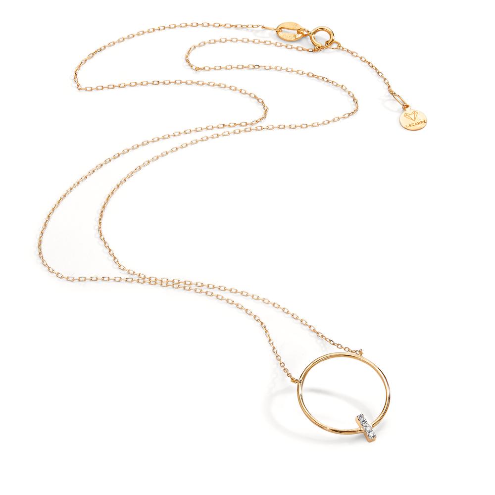 Collier 750/18K geel goud Diamant 0.02 ct, 4 Steen, w-si 40-42 cm