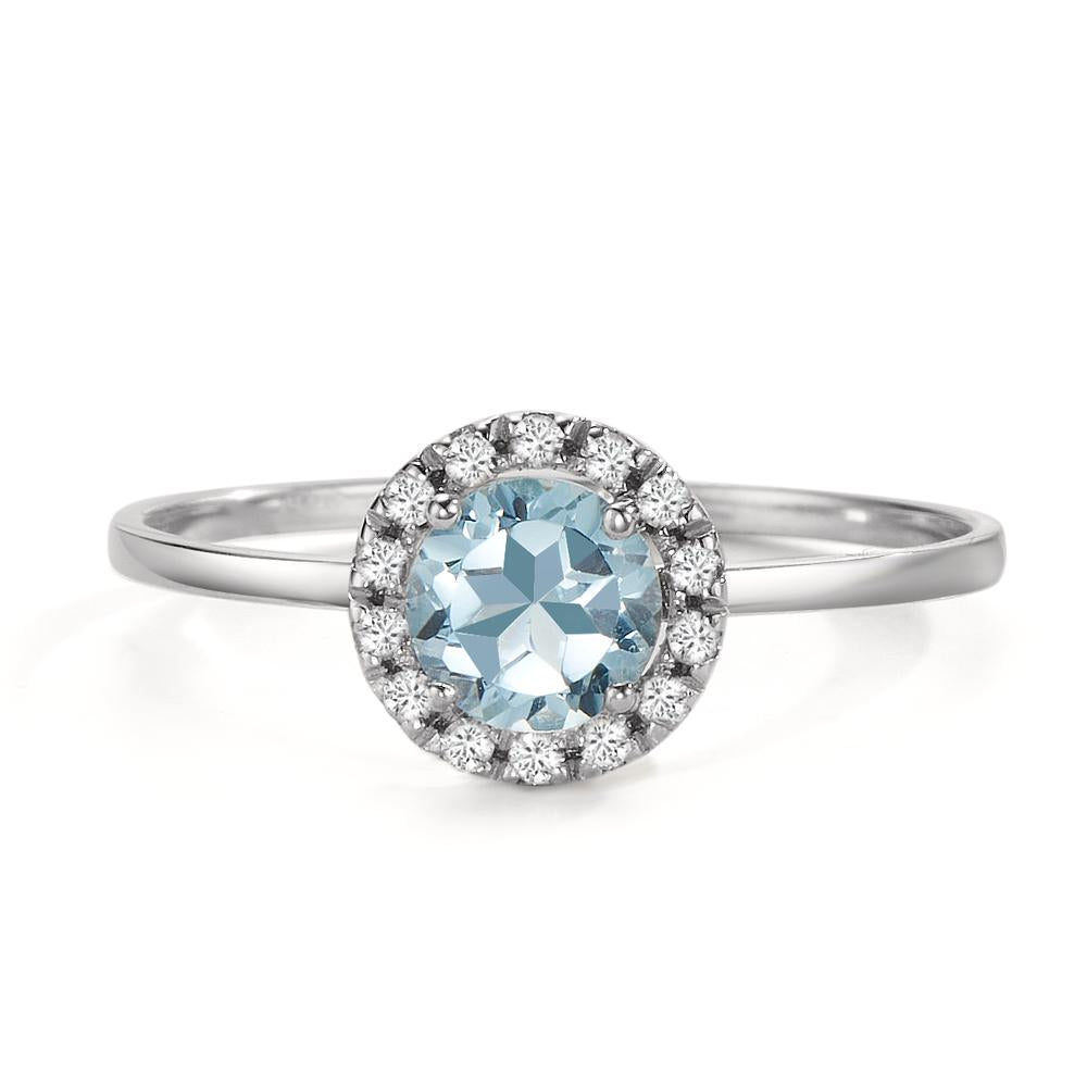 Ring 750/18K krt witgoud Diamant 0.084 ct, w-si, Topaas