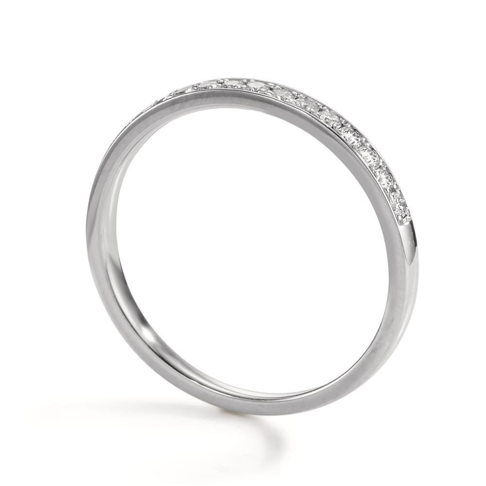 Memory ring 950 Platina Diamant 0.20 ct, 17 Steen, w-si