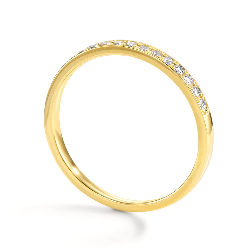 Memory ring 750/18 krt geel goud Diamant 0.20 ct, 17 Steen, w-si